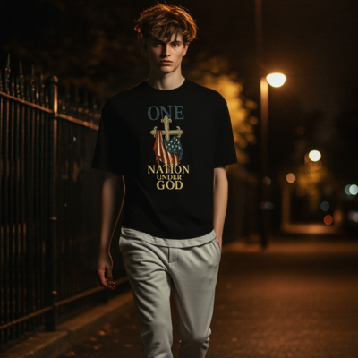 One Nation Under God – Patriotic Faith Men's Tee